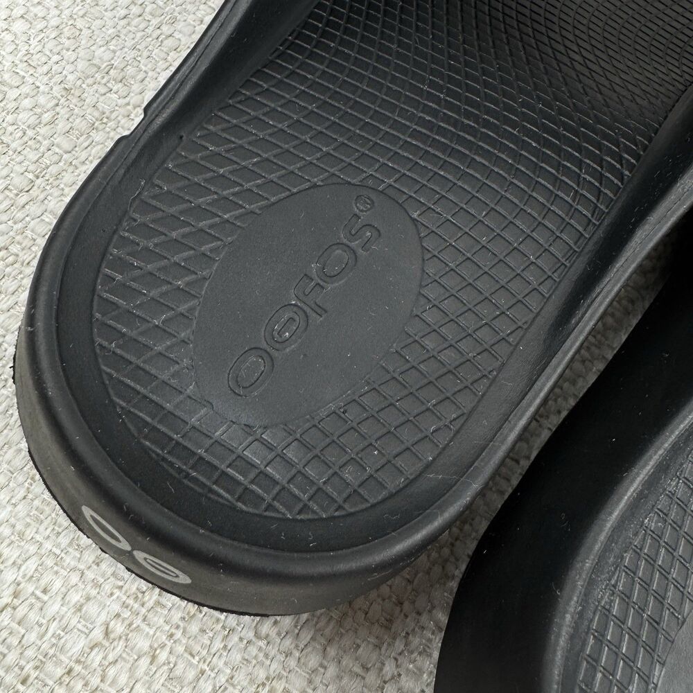 OOFOS OOAHH Sport Flex Slides Women’s Size 6 Black Recovery Sandals - Picture 8 of 12
